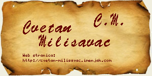 Cvetan Milisavac vizit kartica